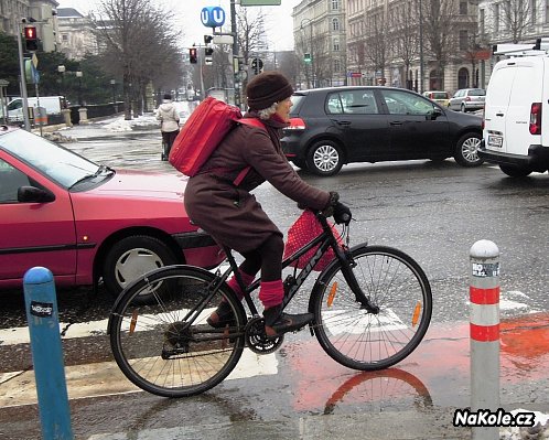 Taková běžná zimní cyklistka vídeňská.