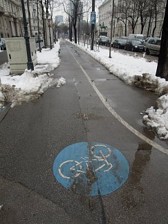 Vídeňské cyklostezky v zimě