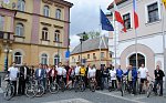 Účastníci cyklistické exkurze po trase okruhu Hrádek nad Nisou – Žitava – Hrádek nad Nisou (Liberecký kraj)