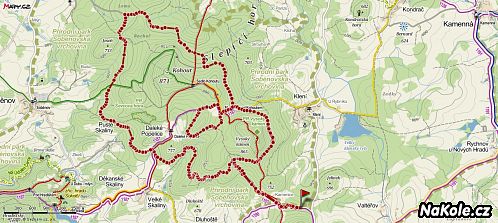 Mapka cyklovýletu, cca 20 km